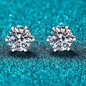 1 Pair -New with Certificates of Authenticity - Moissanite Earrings - 2 ct CTW